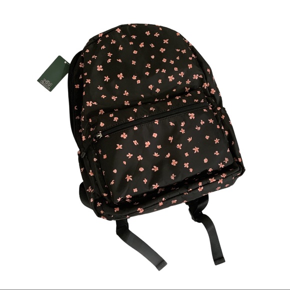 Black Pink Floral Backpack - Picture 2 of 11